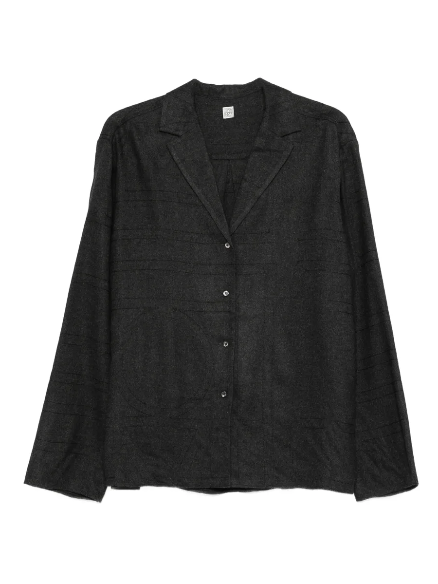 monogram-pattern flannel shirt 1