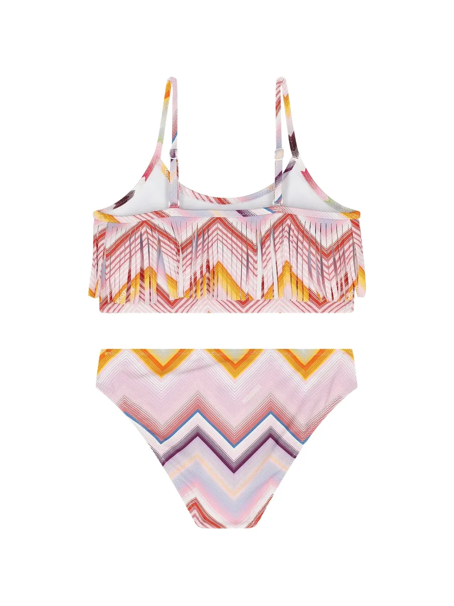 zigzag-print fringed bikini 2