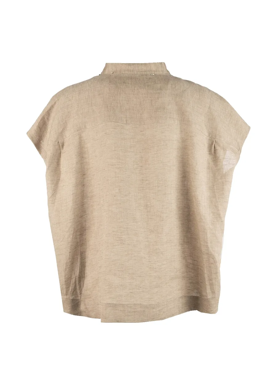 mandarin collar button blouse 3