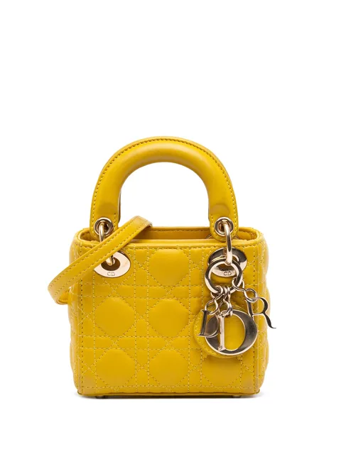 сумка-сэтчел Micro Lambskin Cannage Lady Dior (2021 год)