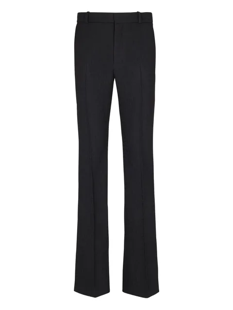 darted wool trousers