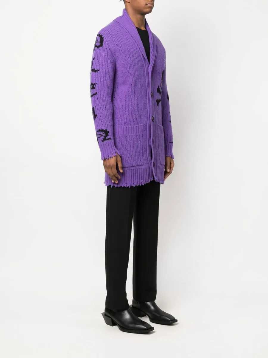 intarsia-knit logo cardigan 7