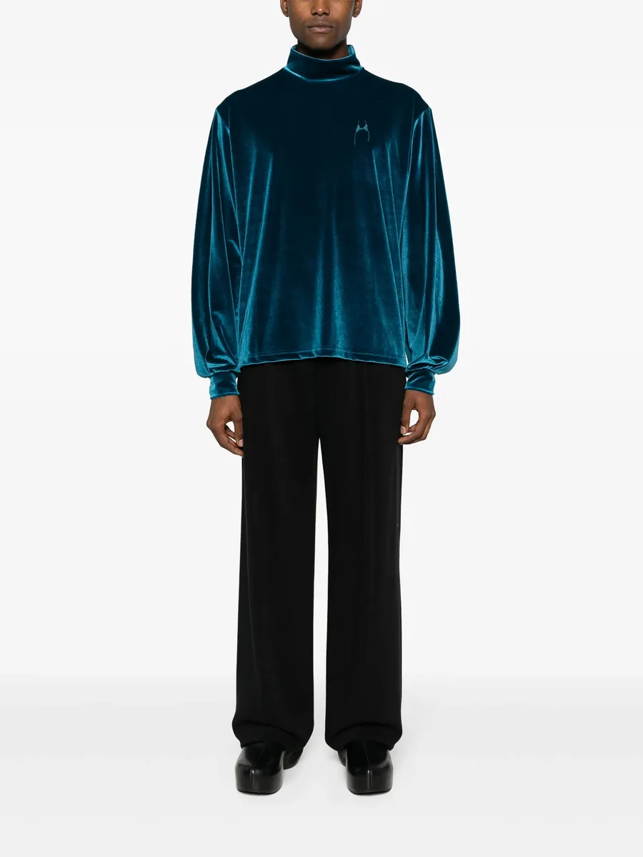 high-neck velvet jumper 4