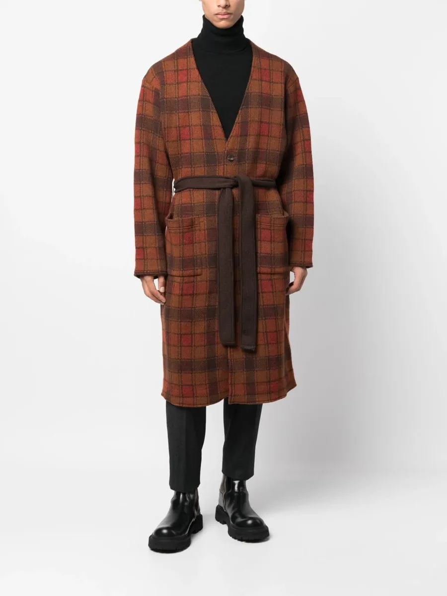 checked tie-waist cardigan 4