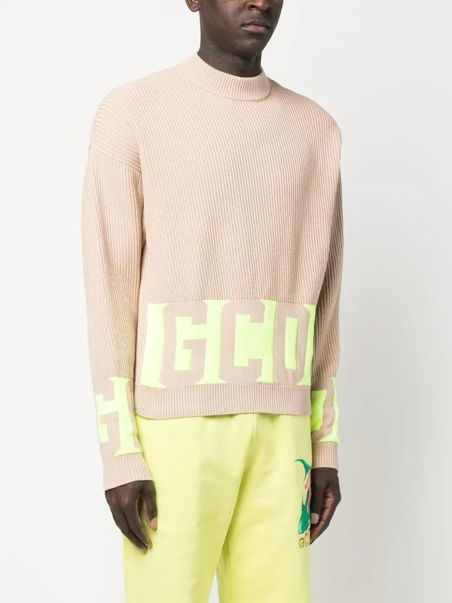 logo-lettering rib-knit jumper 5