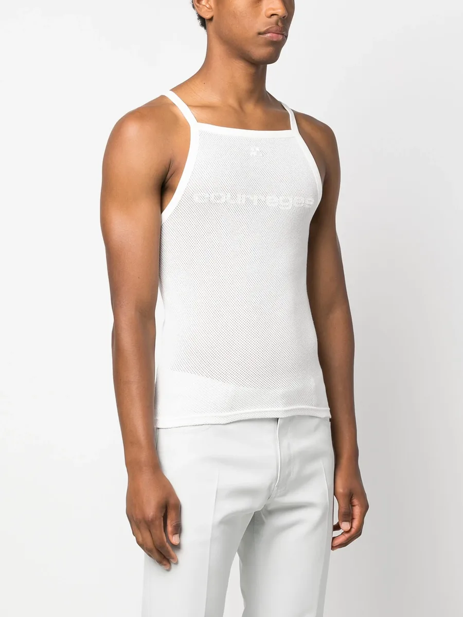 Bumpy Contrast mesh tank top 5