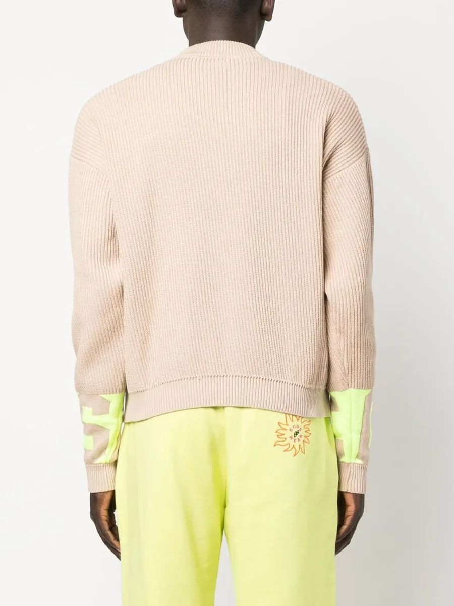 logo-lettering rib-knit jumper 8