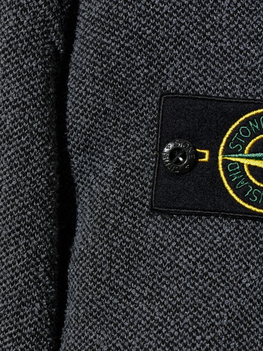 logo-patch zip-up cardigan 9