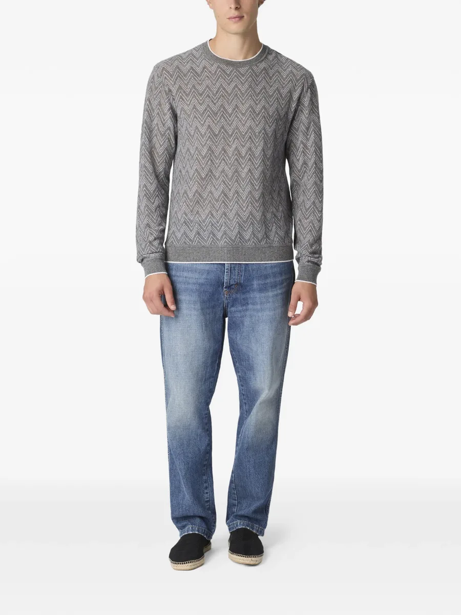zigzag-pattern crew-neck sweater 3