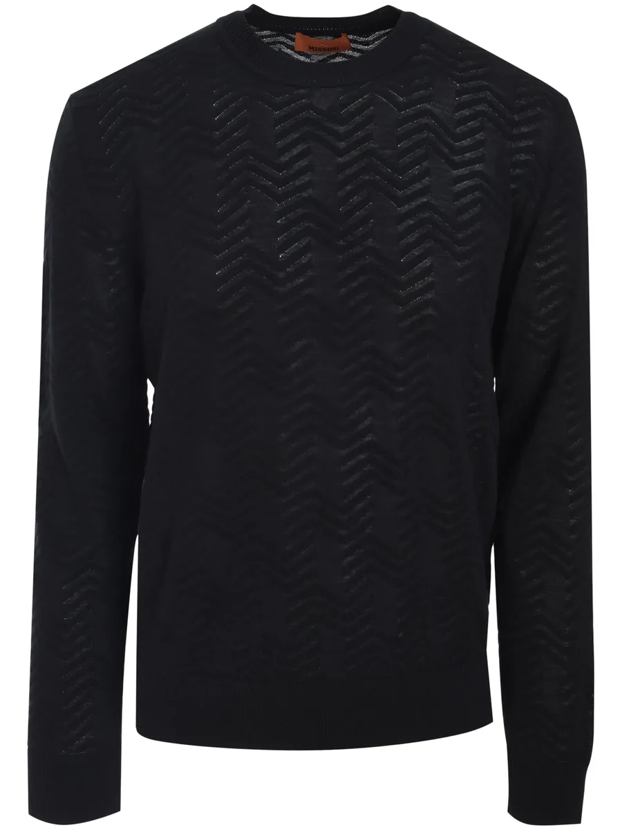 chevron-knit sweater 1