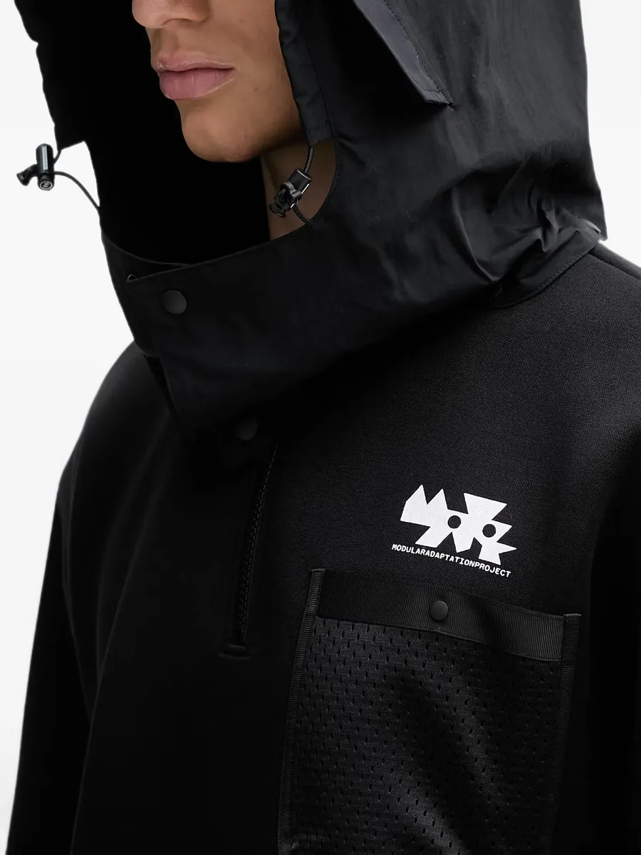 logo-print detachable-hood hoodie 7