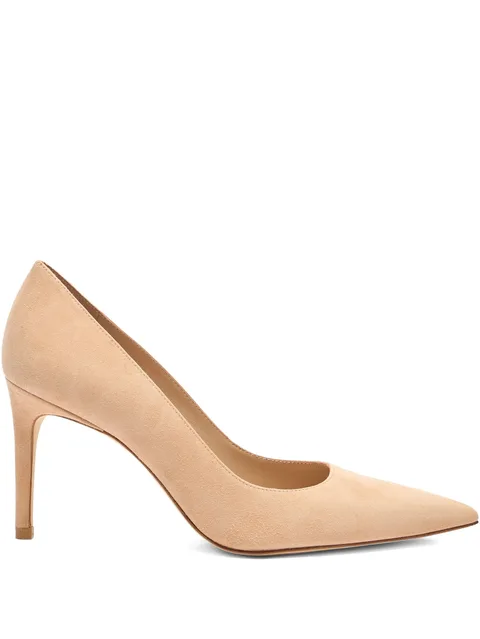 85MM Stuart Power pointed-toe suede pumps