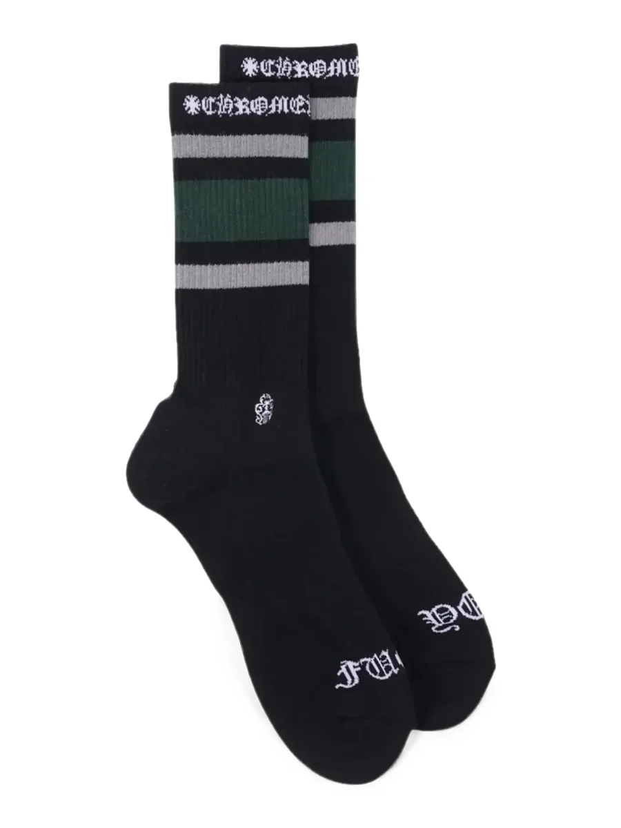 striped logo-print socks 3