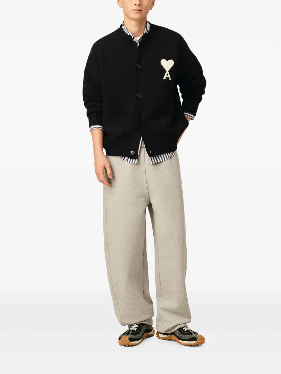 crewneck wool cardigan with Ami de Coeur 4
