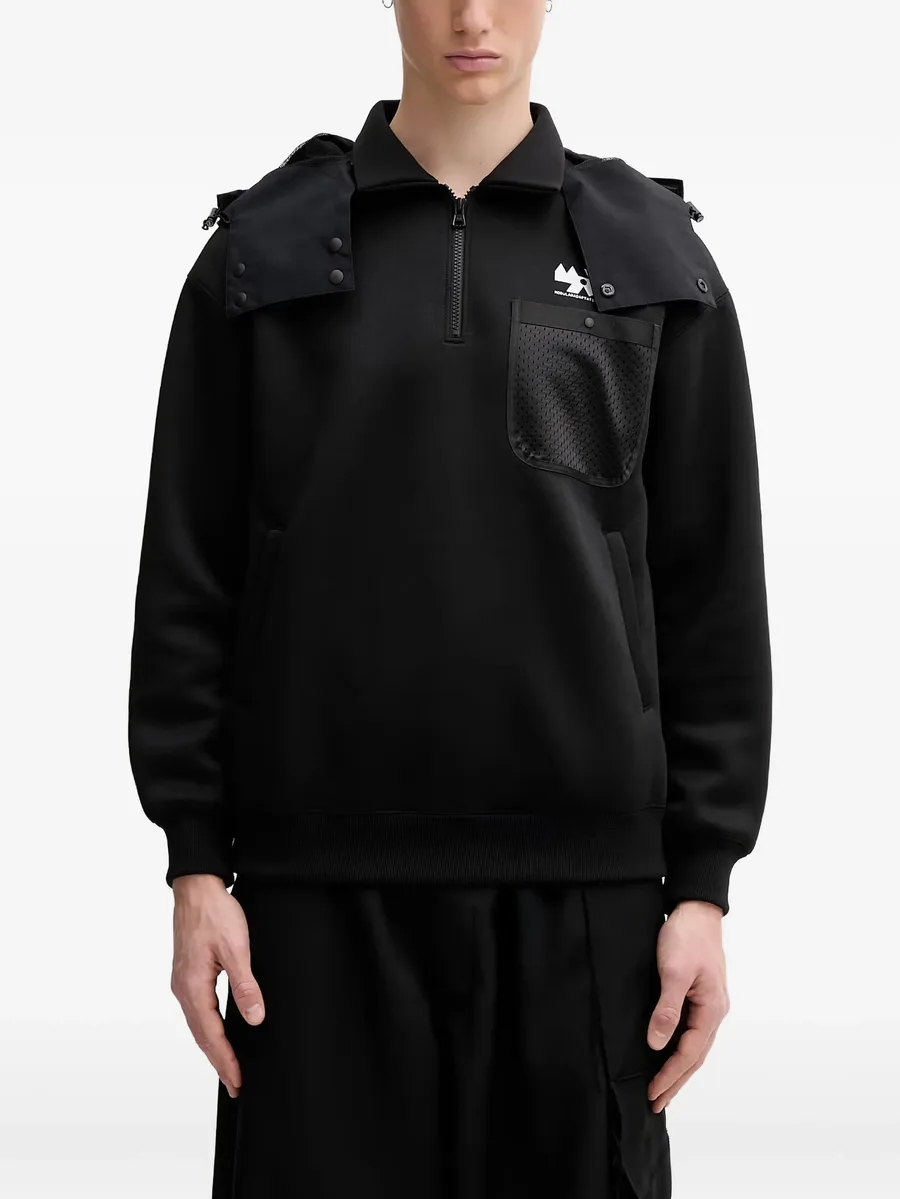 logo-print detachable-hood hoodie 1
