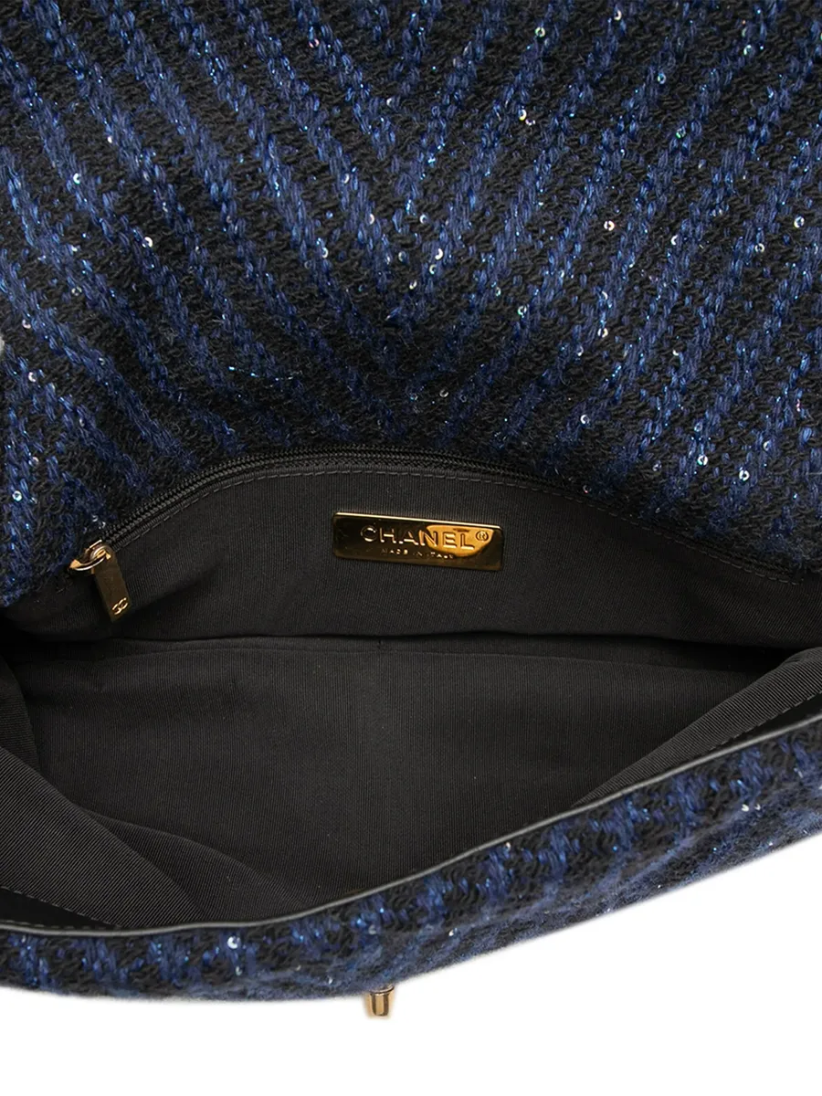 большая сумка-сэтчел Chevron Tweed Sequin 19 Flap (2020 год) 10