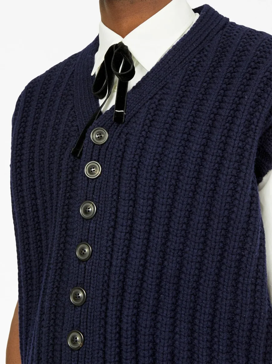 ribbed-knit wool vest 12