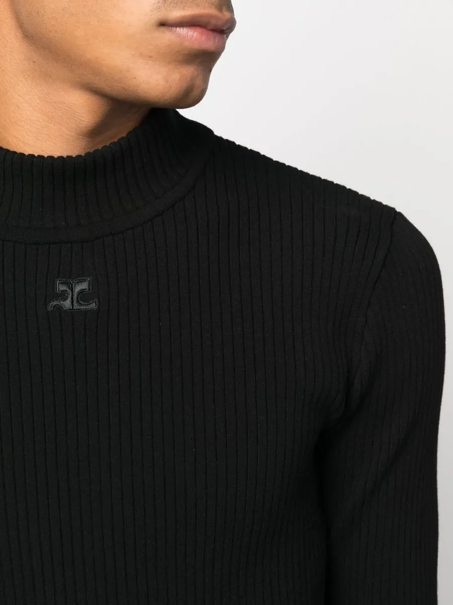 logo-embroidered ribbed-knit jumper 10