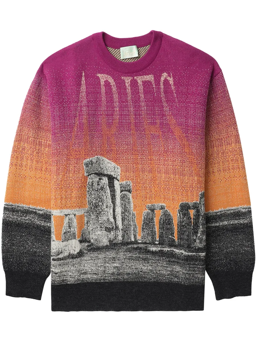 Henge illustration-print jumper 1