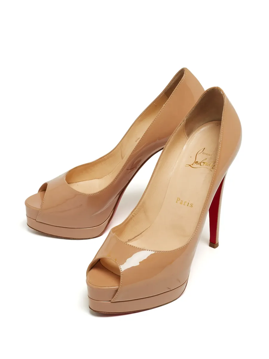 patent leather peep-toe pumps 6