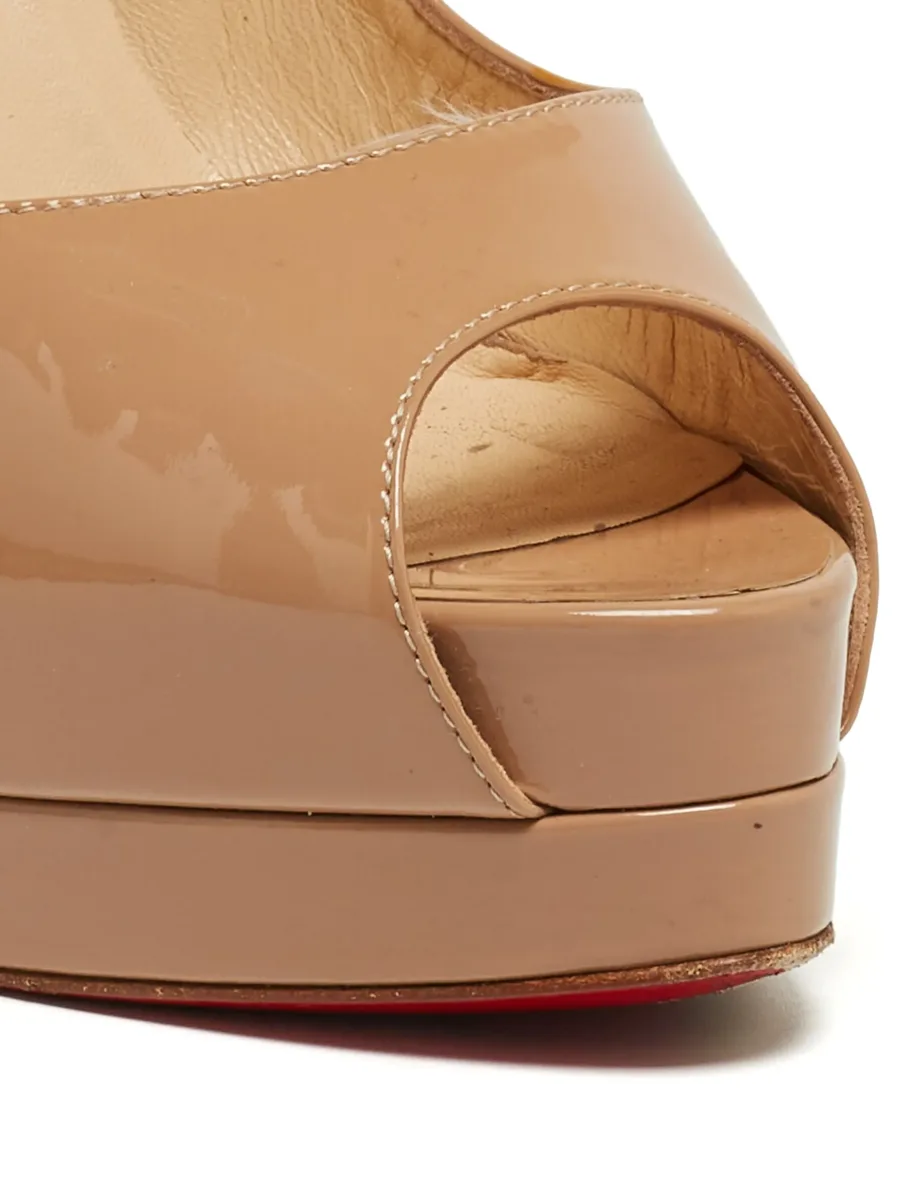 patent leather peep-toe pumps 12
