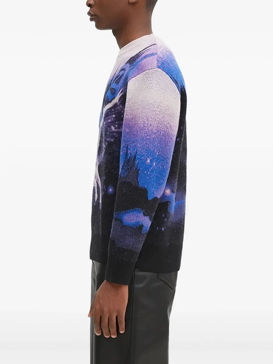 pegasus-print crew-neck sweater 4