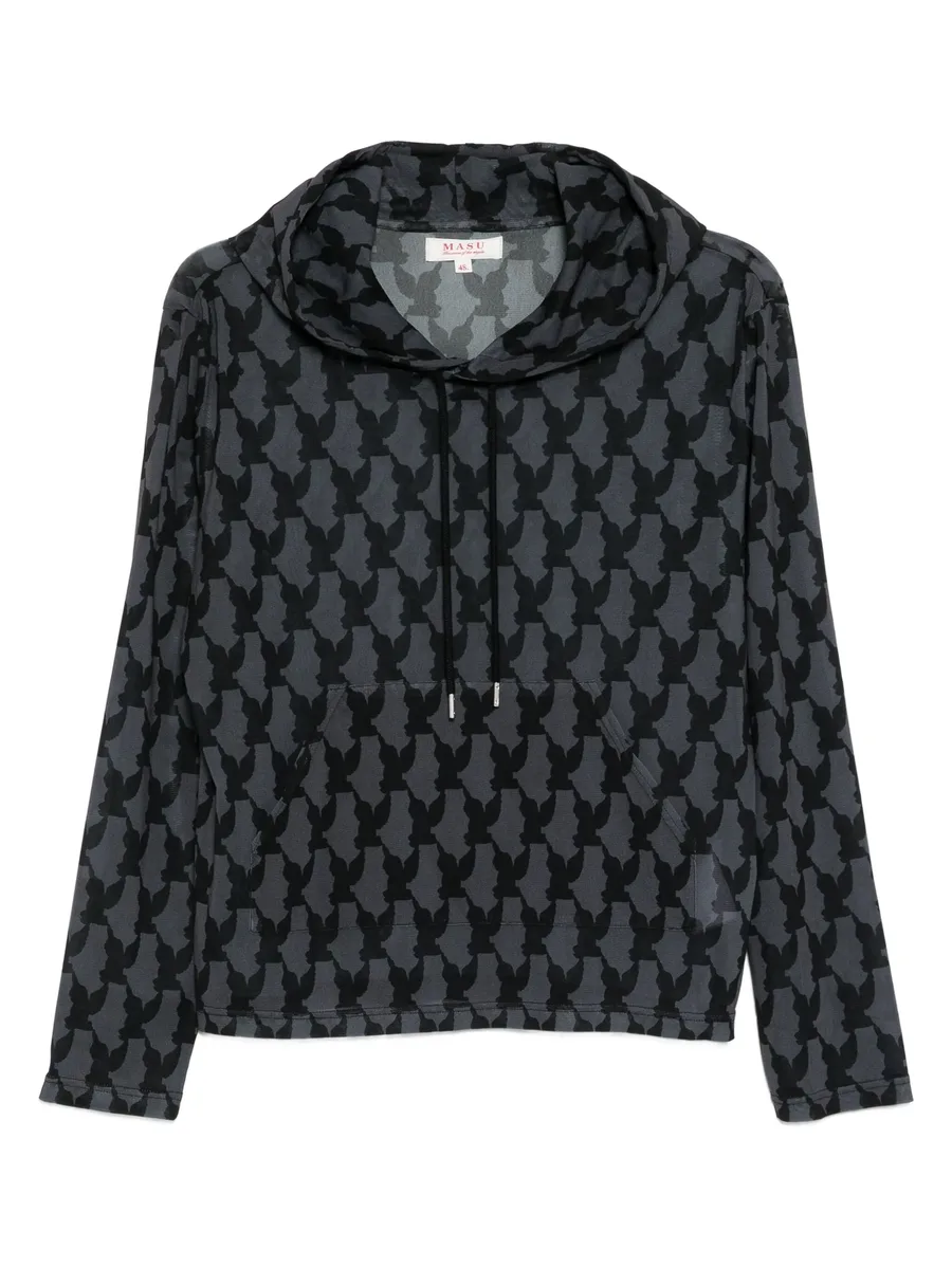 all-over graphic print hoodie 1