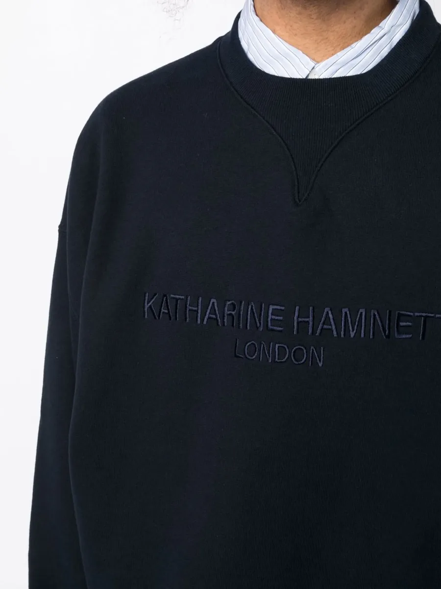 embroidered-logo cotton sweatshirt 9