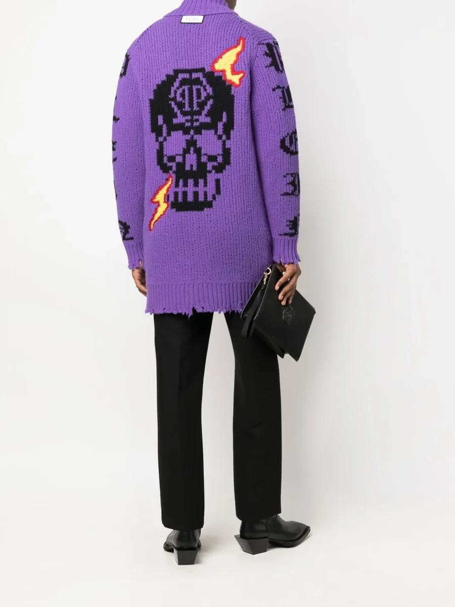 intarsia-knit logo cardigan 3