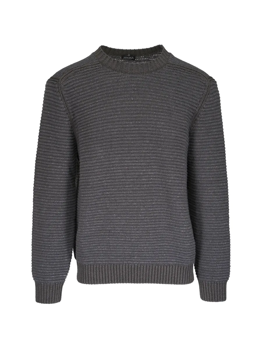 ribbed-knit crew-neck sweater 1