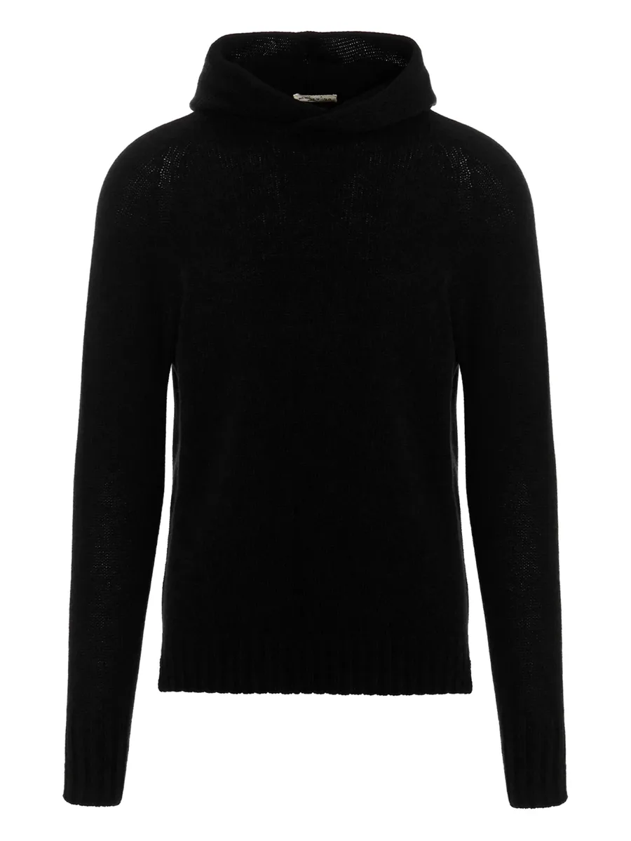 hooded side-split sweater 1