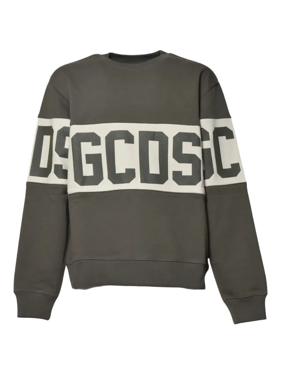 logo-print stripe sweatshirt 1