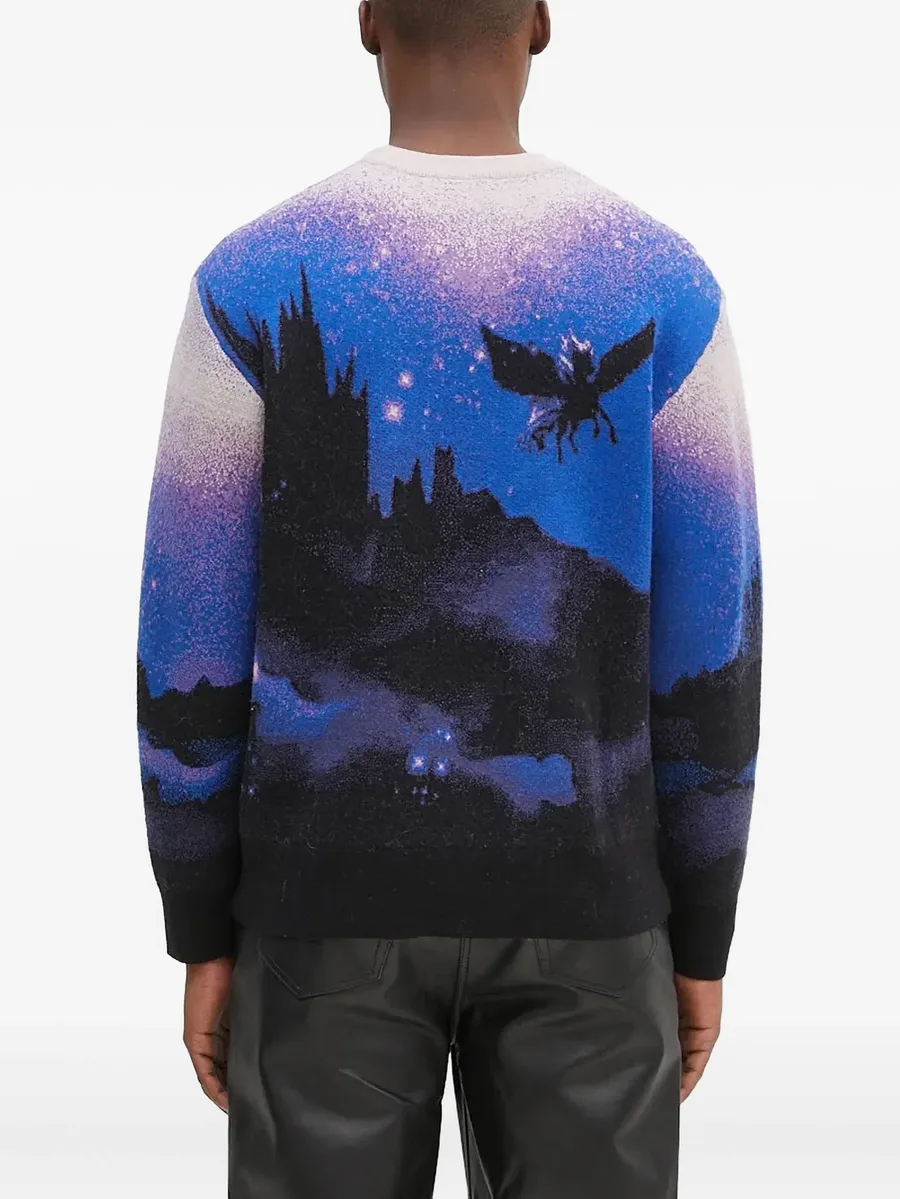 pegasus-print crew-neck sweater 5