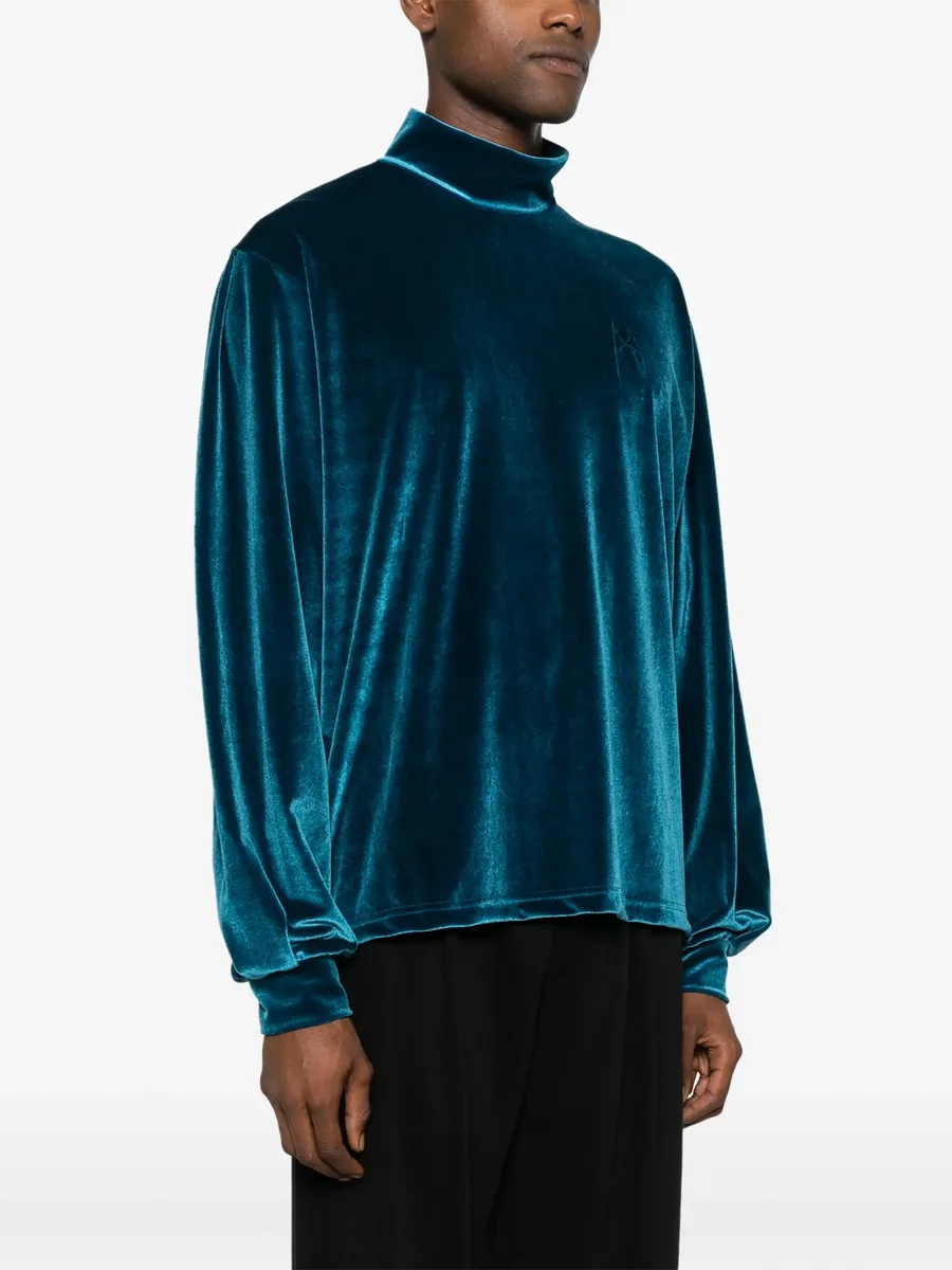 high-neck velvet jumper 6