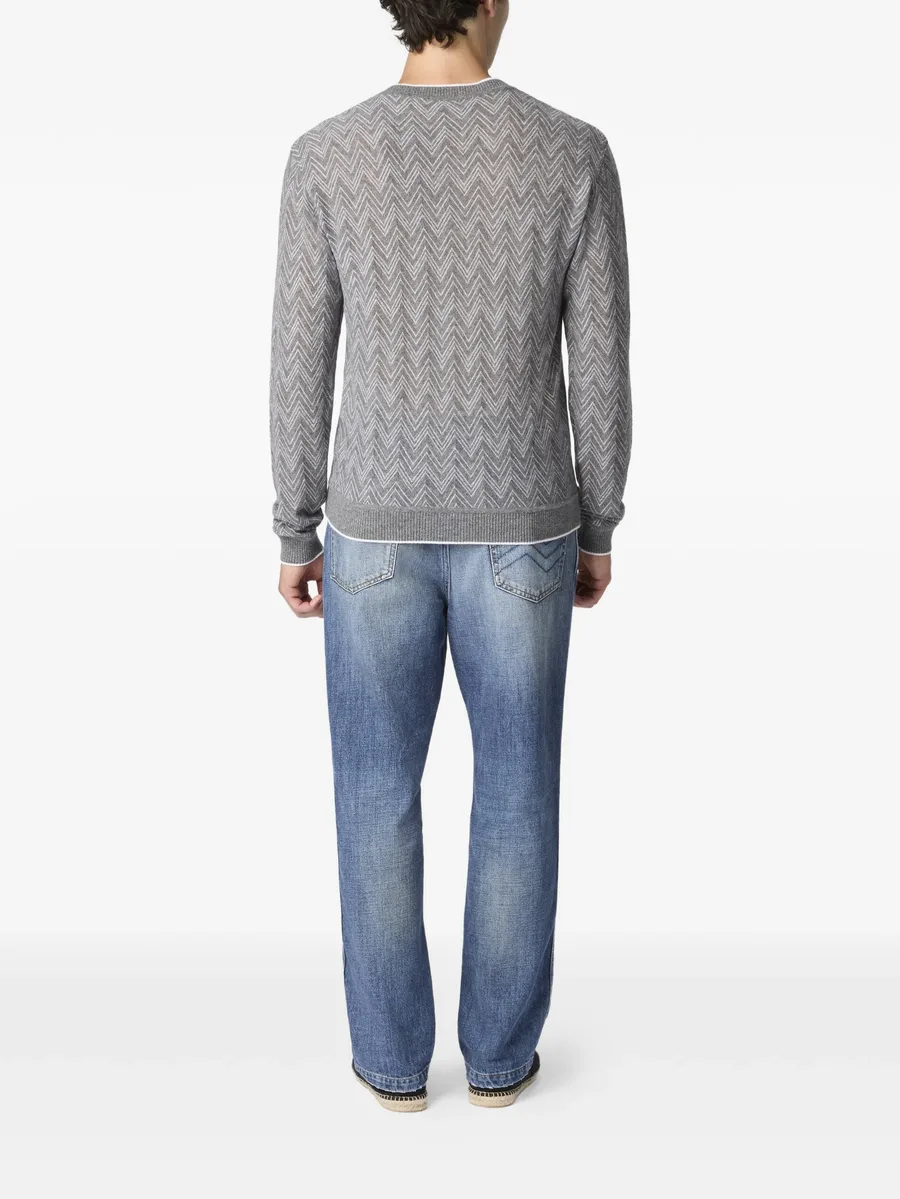 zigzag-pattern crew-neck sweater 5