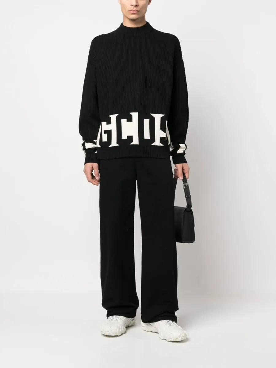 ribbed-knit logo-print jumper 4