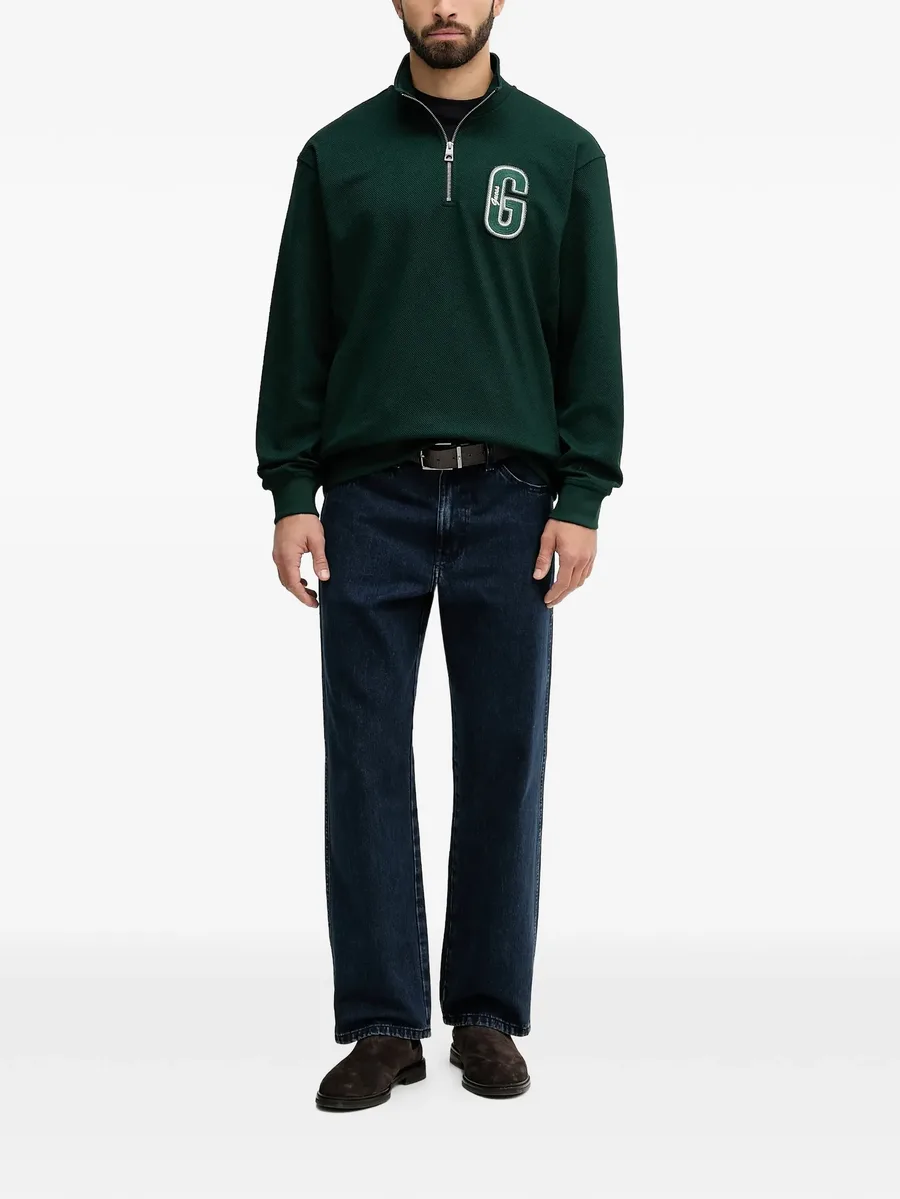 appliqué zip sweater 4