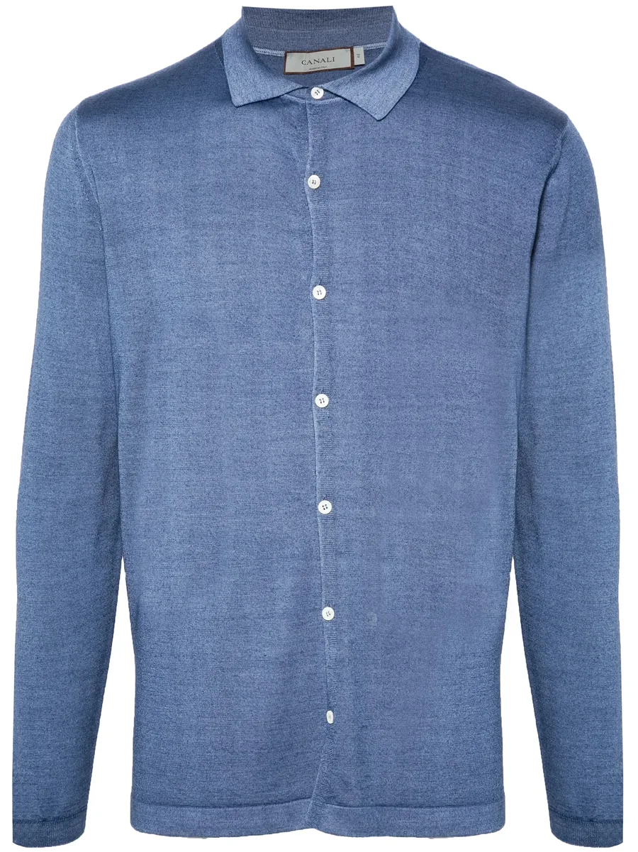 polo-collar cardigan 1