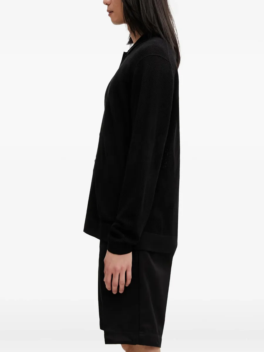 Breaking Bread logo-jacquard mesh cardigan 4