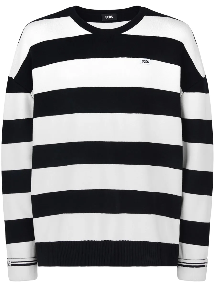 striped logo-appliqué sweatshirt 2