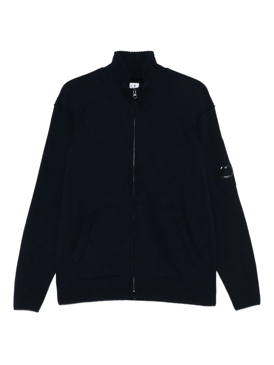lambswool zip-front cardigan 1