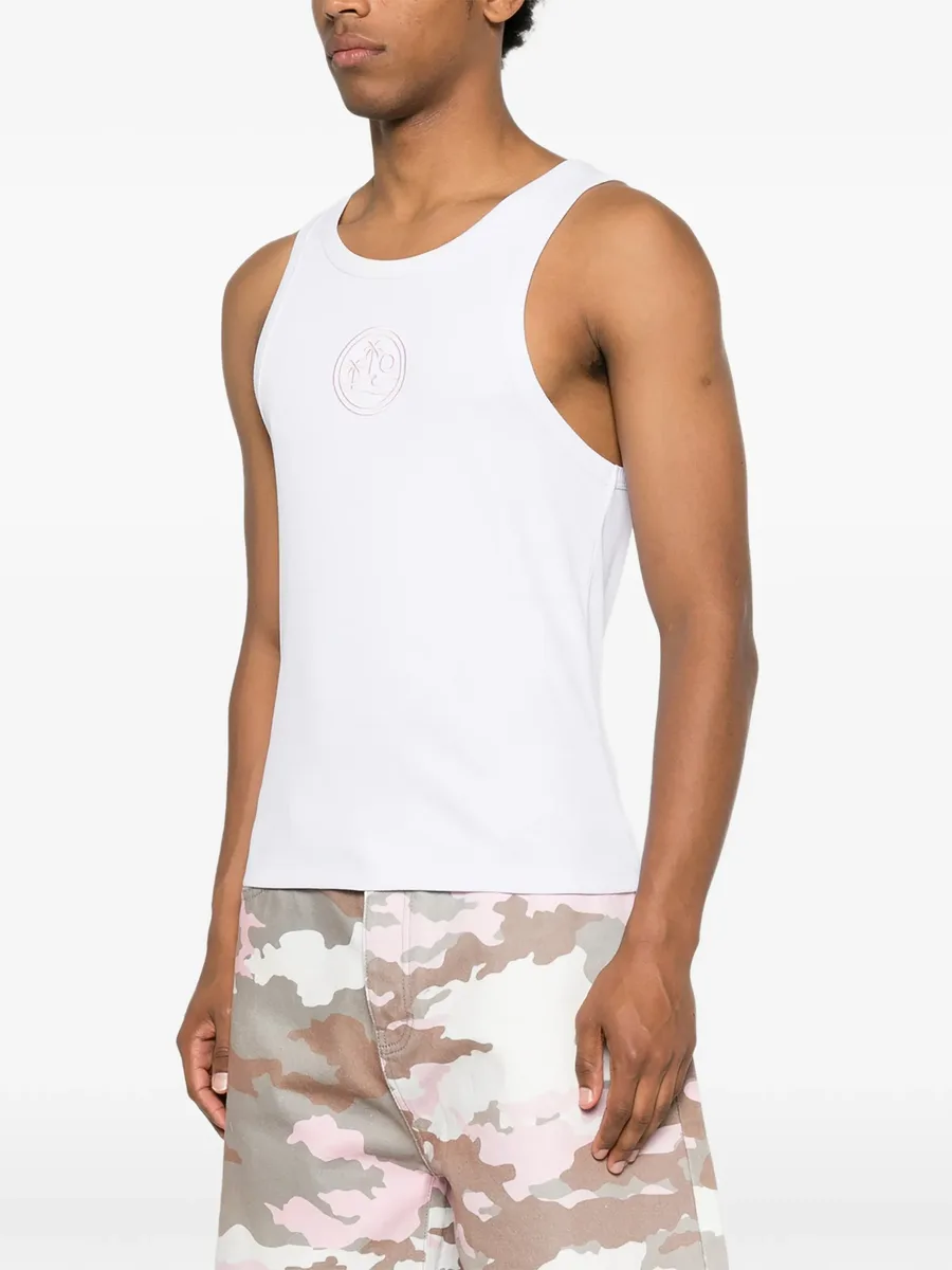 logo-embroidered ribbed tank top 5
