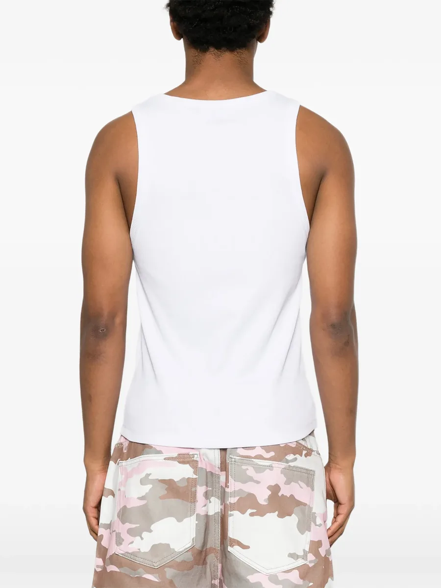 logo-embroidered ribbed tank top 8