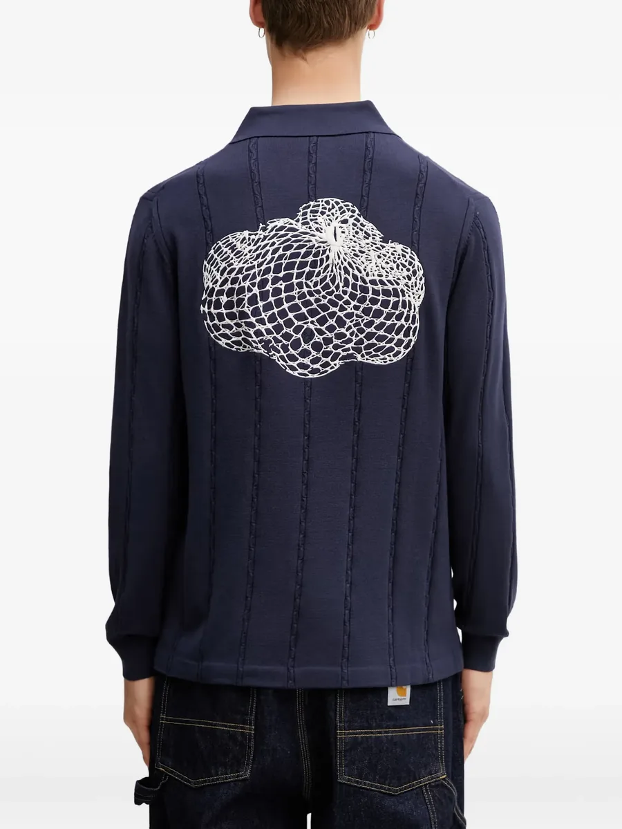 logo-embroidered cable-knit sweatshirt 6