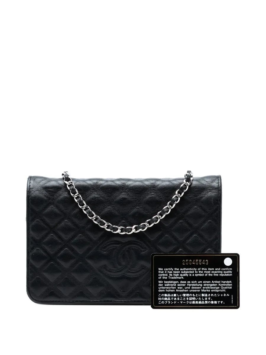 сумка через плечо CC Embossed Lambskin Diamond Wallet On Chain (2018 год) 14