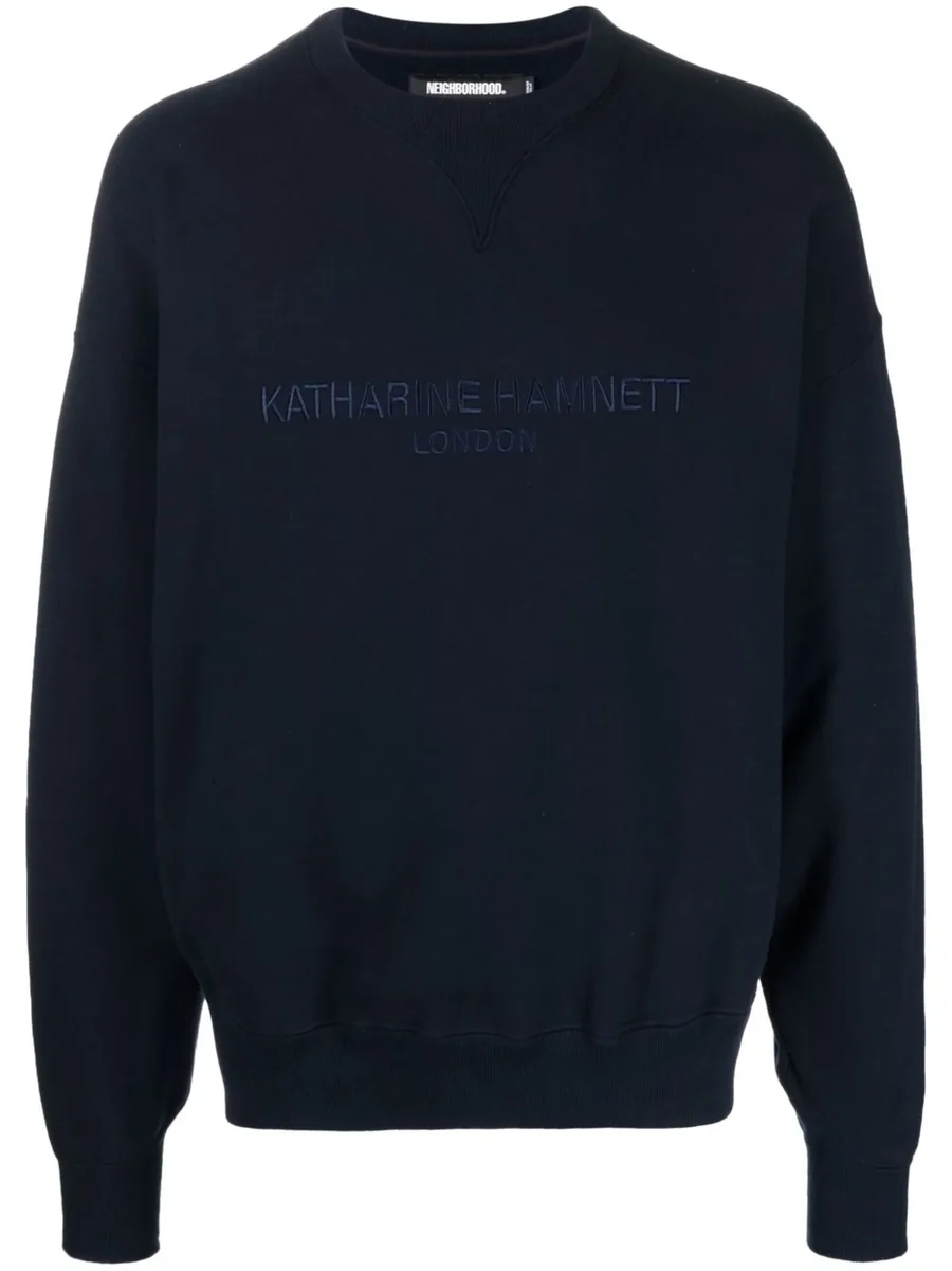 embroidered-logo cotton sweatshirt 1