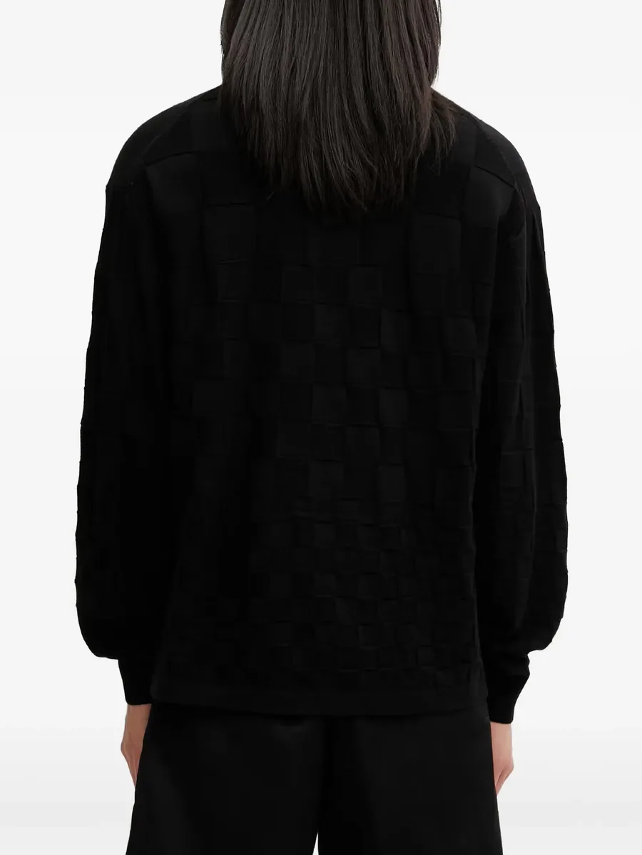 Rugby check-pattern logo-embroidered sweatshirt 6
