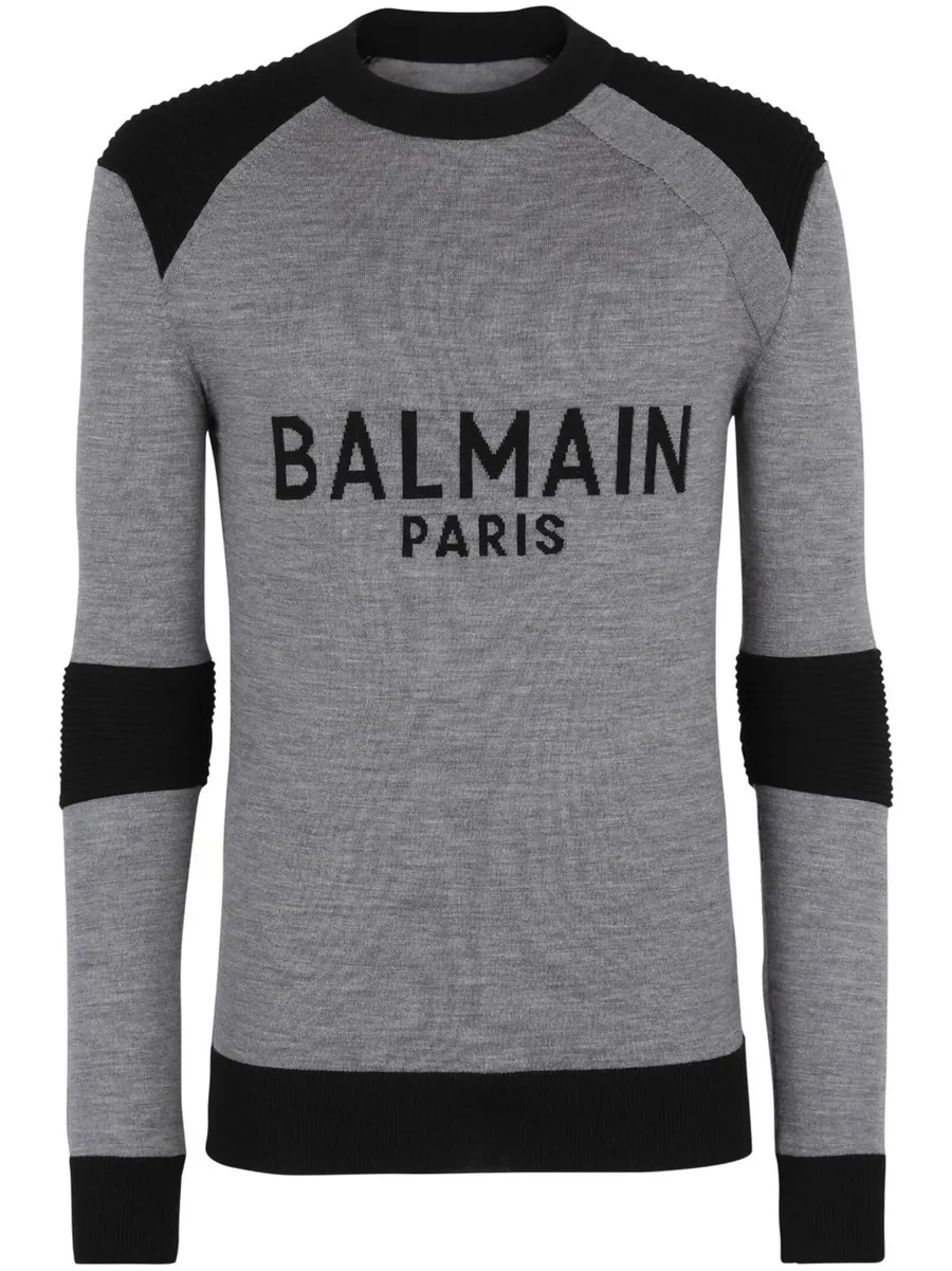 fine-knit jacquard-logo jumper 1