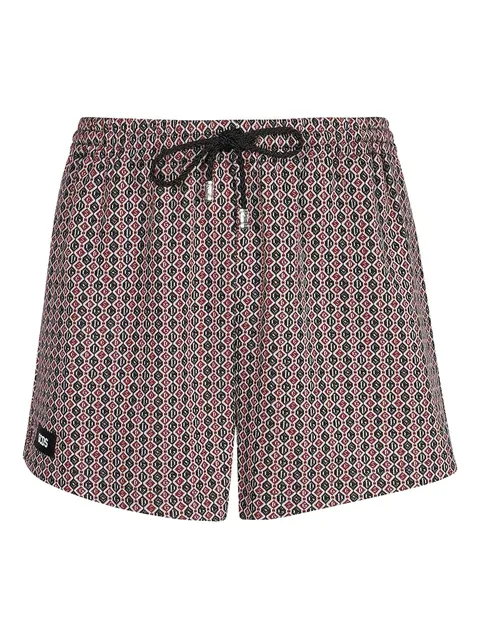 geometric-pattern drawstring shorts