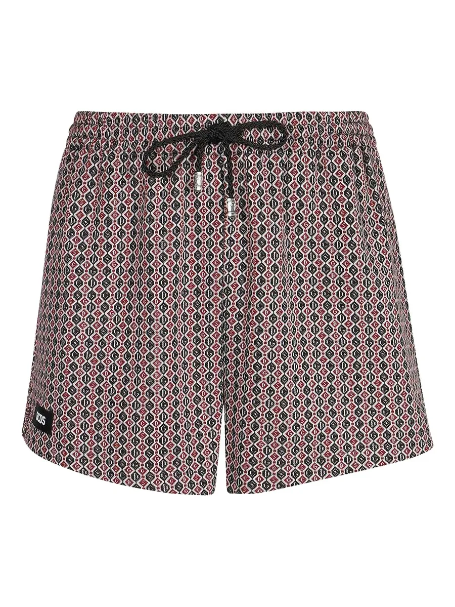 geometric-pattern drawstring shorts 2